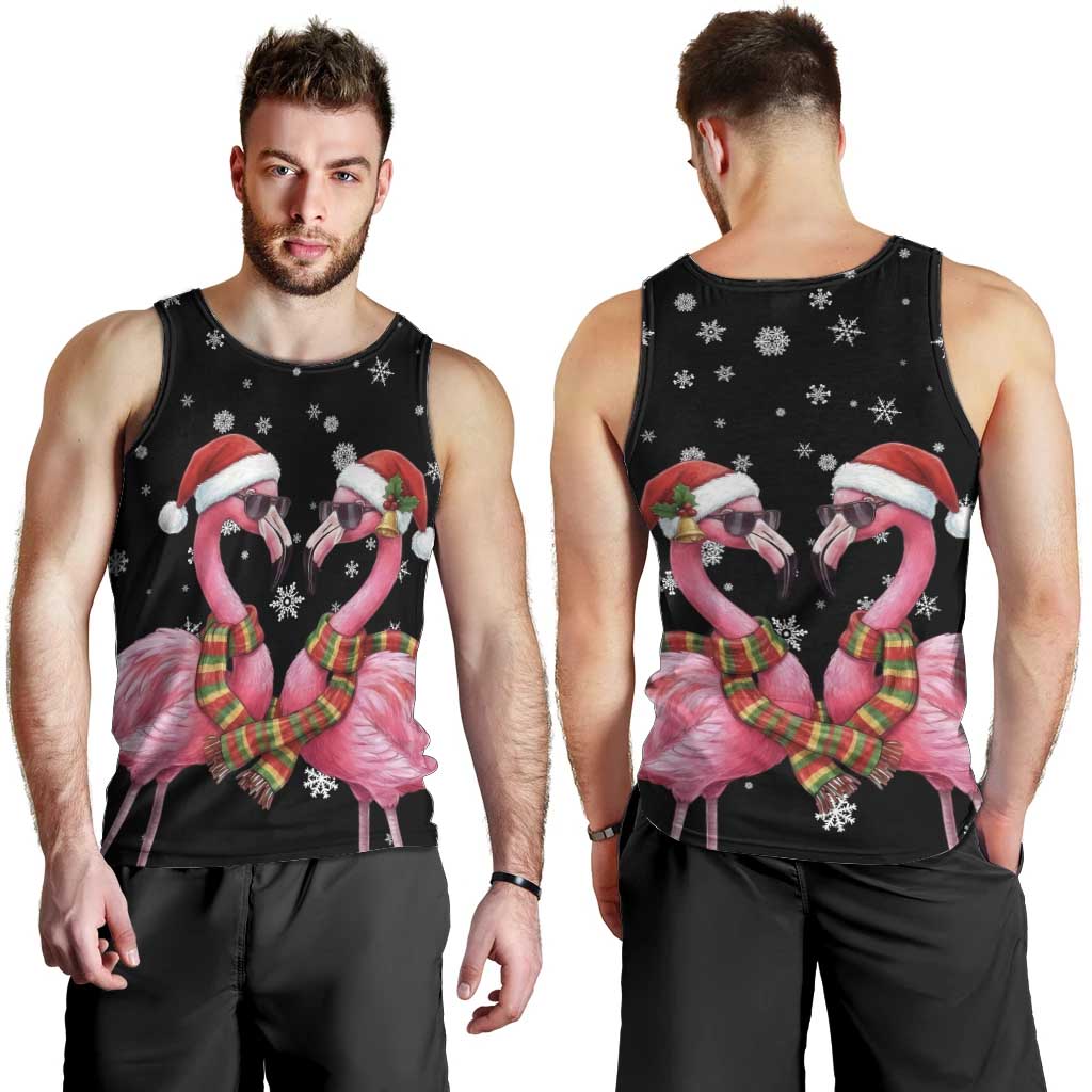 Flamingo Couple Christmas Men Tank Top Xmas Holiday Patterns - Wonder Print Shop