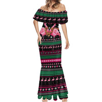 Flamingo Couple Christmas Mermaid Dress Xmas Holiday Patterns - Wonder Print Shop