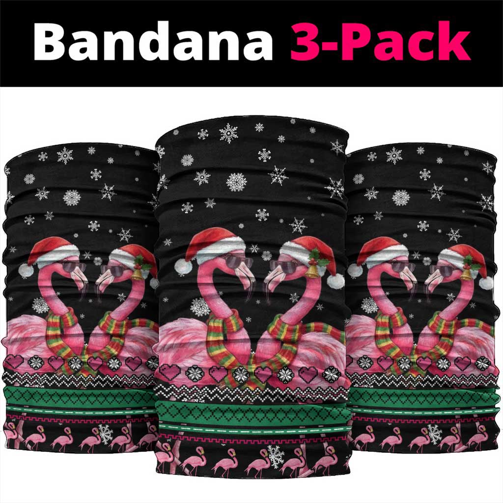 Flamingo Couple Christmas Neck Gaiter Xmas Holiday Patterns - Wonder Print Shop