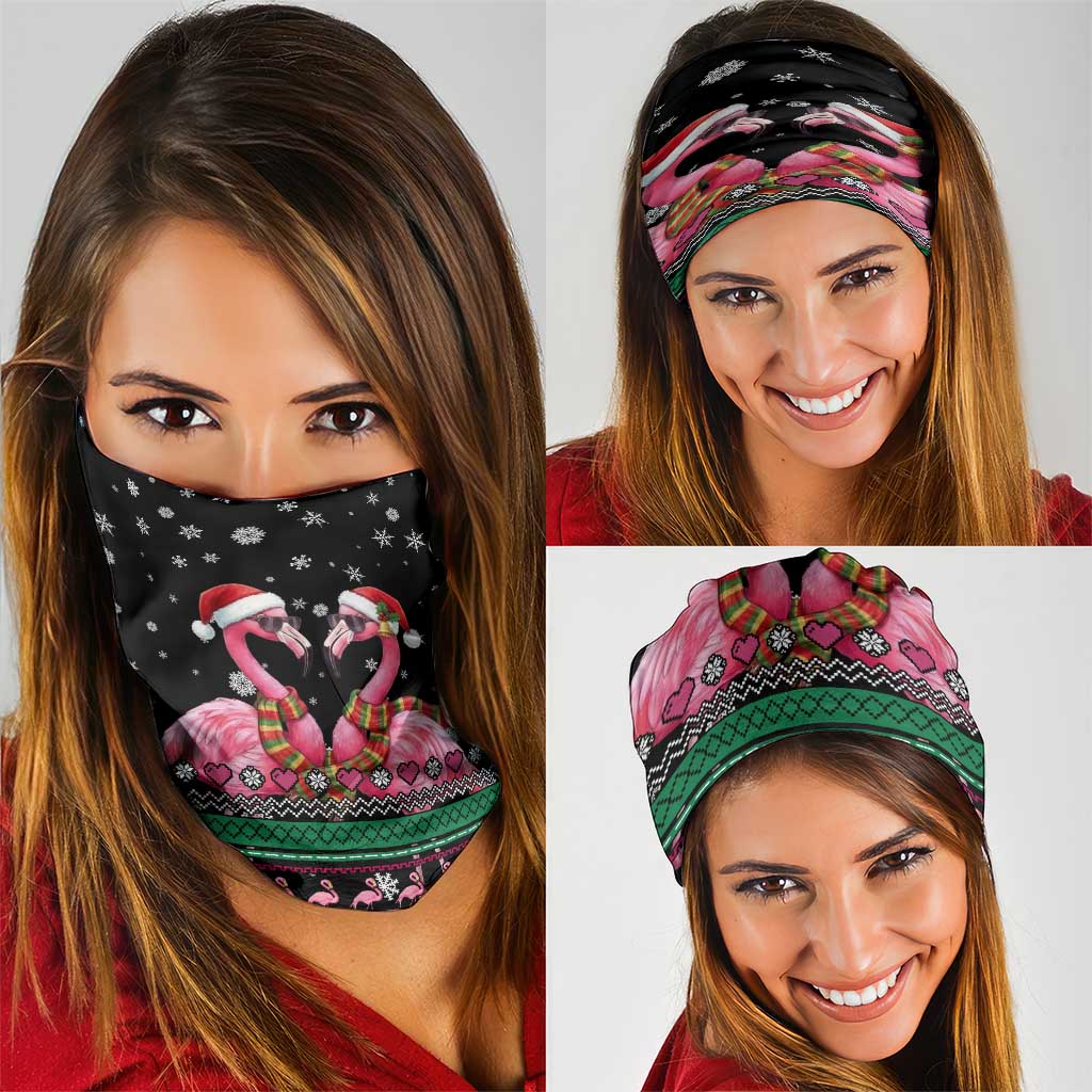 Flamingo Couple Christmas Neck Gaiter Xmas Holiday Patterns - Wonder Print Shop