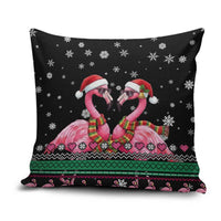 Flamingo Couple Christmas Pillow Cover Xmas Holiday Patterns - Wonder Print Shop