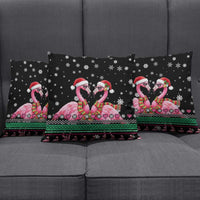 Flamingo Couple Christmas Pillow Cover Xmas Holiday Patterns - Wonder Print Shop
