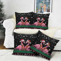 Flamingo Couple Christmas Pillow Cover Xmas Holiday Patterns - Wonder Print Shop