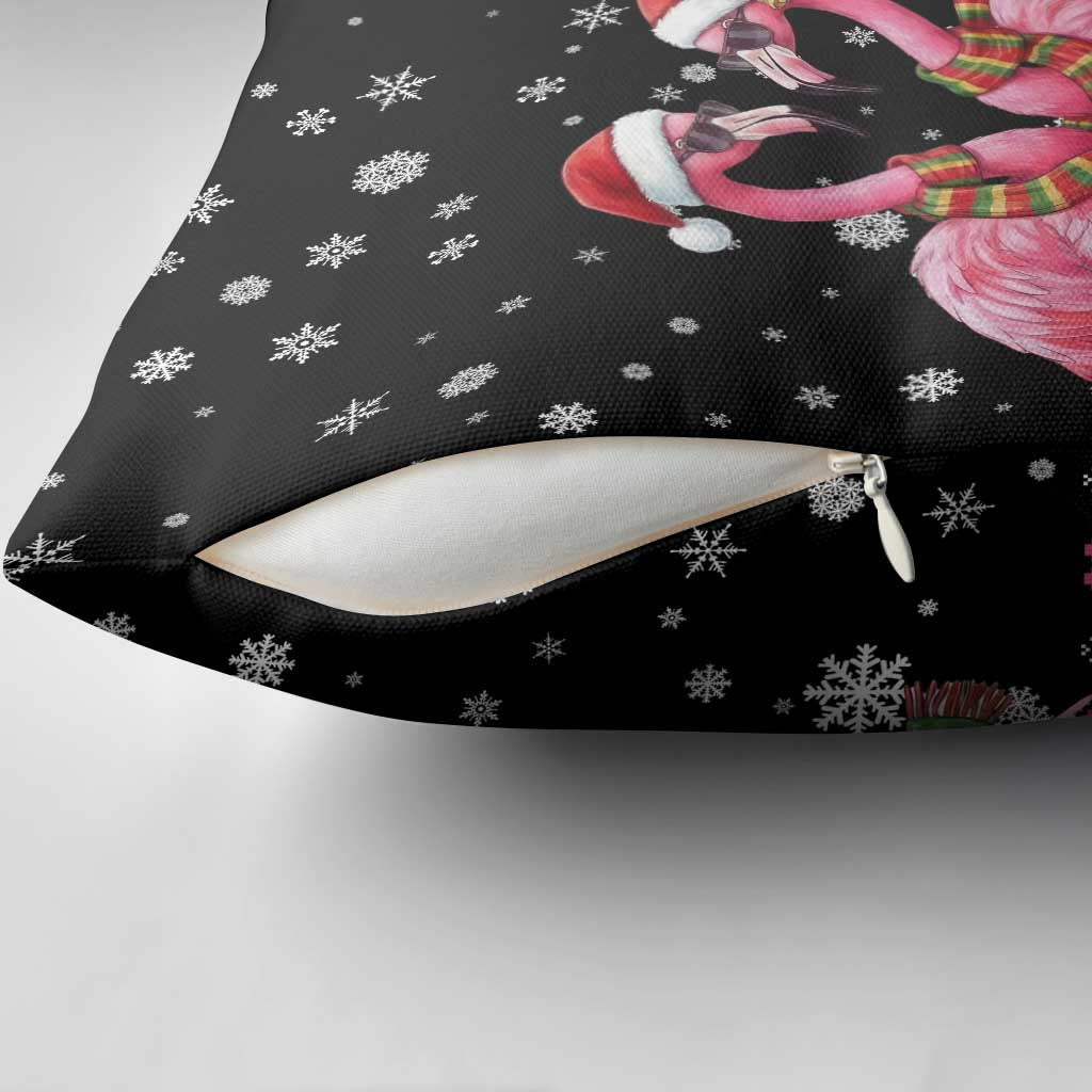 Flamingo Couple Christmas Pillow Cover Xmas Holiday Patterns - Wonder Print Shop