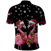Flamingo Couple Christmas Polo Shirt Xmas Holiday Patterns - Wonder Print Shop