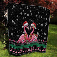Flamingo Couple Christmas Quilt Xmas Holiday Patterns - Wonder Print Shop