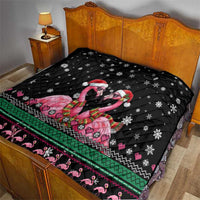Flamingo Couple Christmas Quilt Xmas Holiday Patterns - Wonder Print Shop