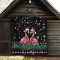 Flamingo Couple Christmas Quilt Xmas Holiday Patterns - Wonder Print Shop