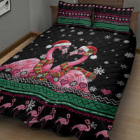 Flamingo Couple Christmas Quilt Bed Set Xmas Holiday Patterns - Wonder Print Shop