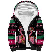 Flamingo Couple Christmas Sherpa Hoodie Xmas Holiday Patterns - Wonder Print Shop