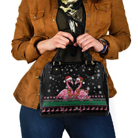 Flamingo Couple Christmas Shoulder Handbag Xmas Holiday Patterns - Wonder Print Shop