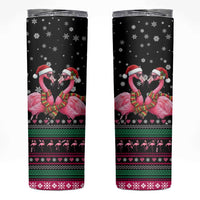 Flamingo Couple Christmas Skinny Tumbler Xmas Holiday Patterns - Wonder Print Shop