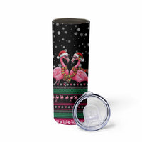 Flamingo Couple Christmas Skinny Tumbler Xmas Holiday Patterns - Wonder Print Shop