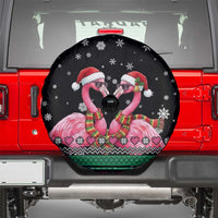 Flamingo Couple Christmas Spare Tire Cover Xmas Holiday Patterns - Wonder Print Shop