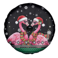 Flamingo Couple Christmas Spare Tire Cover Xmas Holiday Patterns - Wonder Print Shop