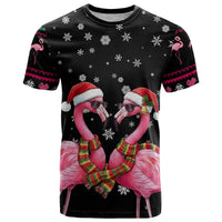 Flamingo Couple Christmas T Shirt Xmas Holiday Patterns - Wonder Print Shop