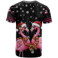 Flamingo Couple Christmas T Shirt Xmas Holiday Patterns - Wonder Print Shop