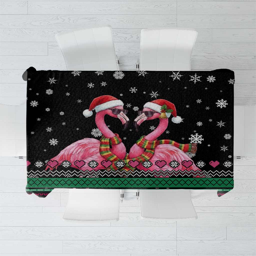 Flamingo Couple Christmas Tablecloth Xmas Holiday Patterns - Wonder Print Shop
