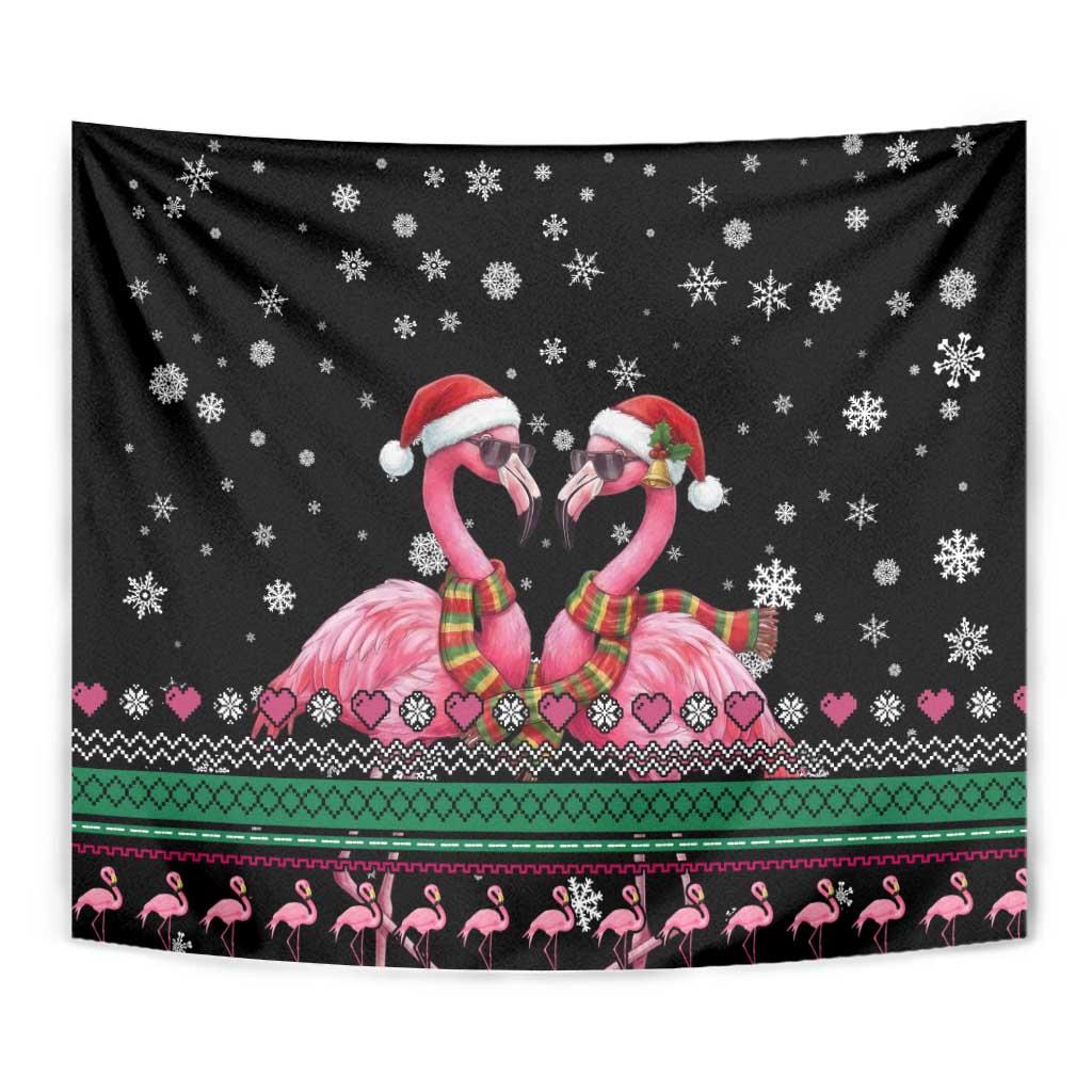 Flamingo Couple Christmas Tapestry Xmas Holiday Patterns - Wonder Print Shop