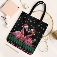 Flamingo Couple Christmas Tote Bag Xmas Holiday Patterns - Wonder Print Shop