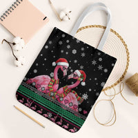 Flamingo Couple Christmas Tote Bag Xmas Holiday Patterns - Wonder Print Shop
