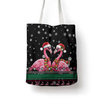 Flamingo Couple Christmas Tote Bag Xmas Holiday Patterns - Wonder Print Shop