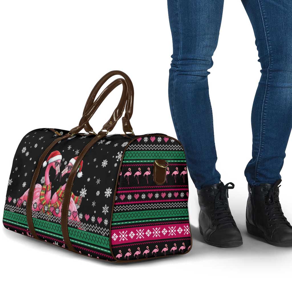 Flamingo Couple Christmas Travel Bag Xmas Holiday Patterns - Wonder Print Shop
