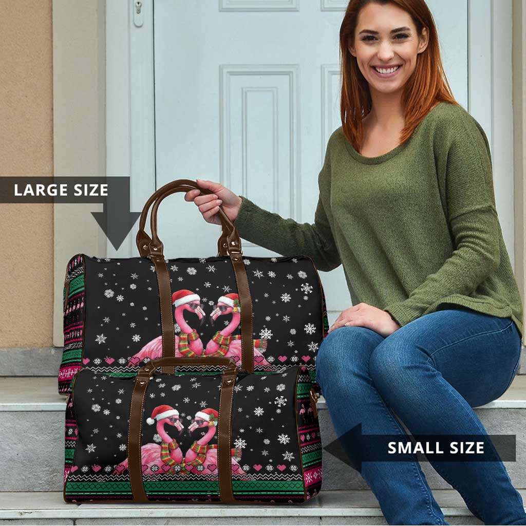 Flamingo Couple Christmas Travel Bag Xmas Holiday Patterns - Wonder Print Shop