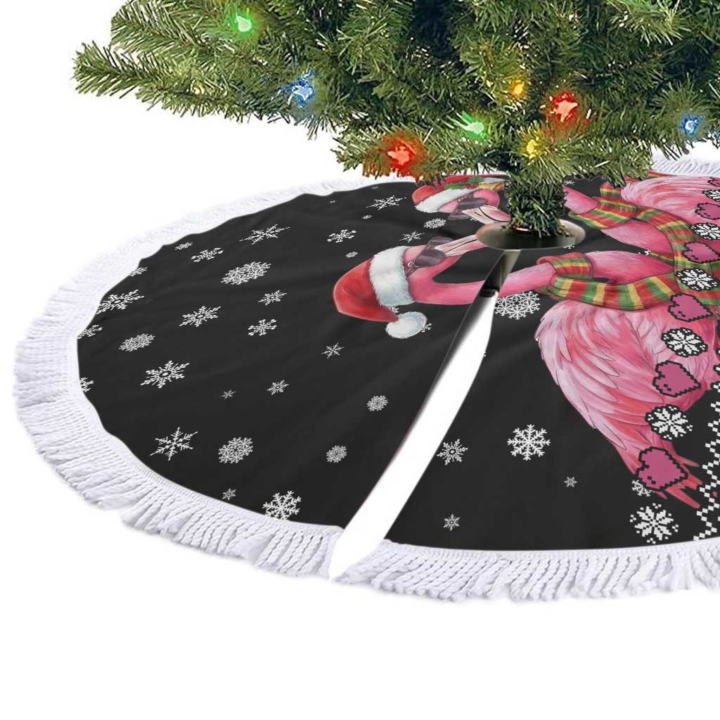 Flamingo Couple Christmas Tree Skirt Xmas Holiday Patterns - Wonder Print Shop
