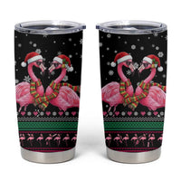 Flamingo Couple Christmas Tumbler Cup Xmas Holiday Patterns - Wonder Print Shop
