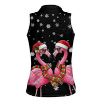 Flamingo Couple Christmas Women Sleeveless Polo Shirt Xmas Holiday Patterns - Wonder Print Shop