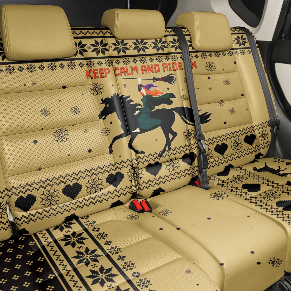 Horse Lover Christmas Christmas Back Car Seat Cover Xmas Holiday Patterns - Wonder Print Shop