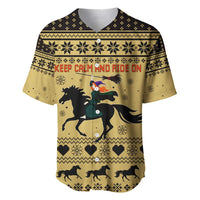 Horse Lover Christmas Christmas Baseball Jersey Xmas Holiday Patterns - Wonder Print Shop