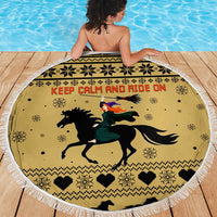 Horse Lover Christmas Christmas Beach Blanket Xmas Holiday Patterns - Wonder Print Shop