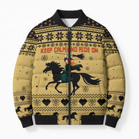 Horse Lover Christmas Christmas Bomber Puffer Jacket Xmas Holiday Patterns - Wonder Print Shop