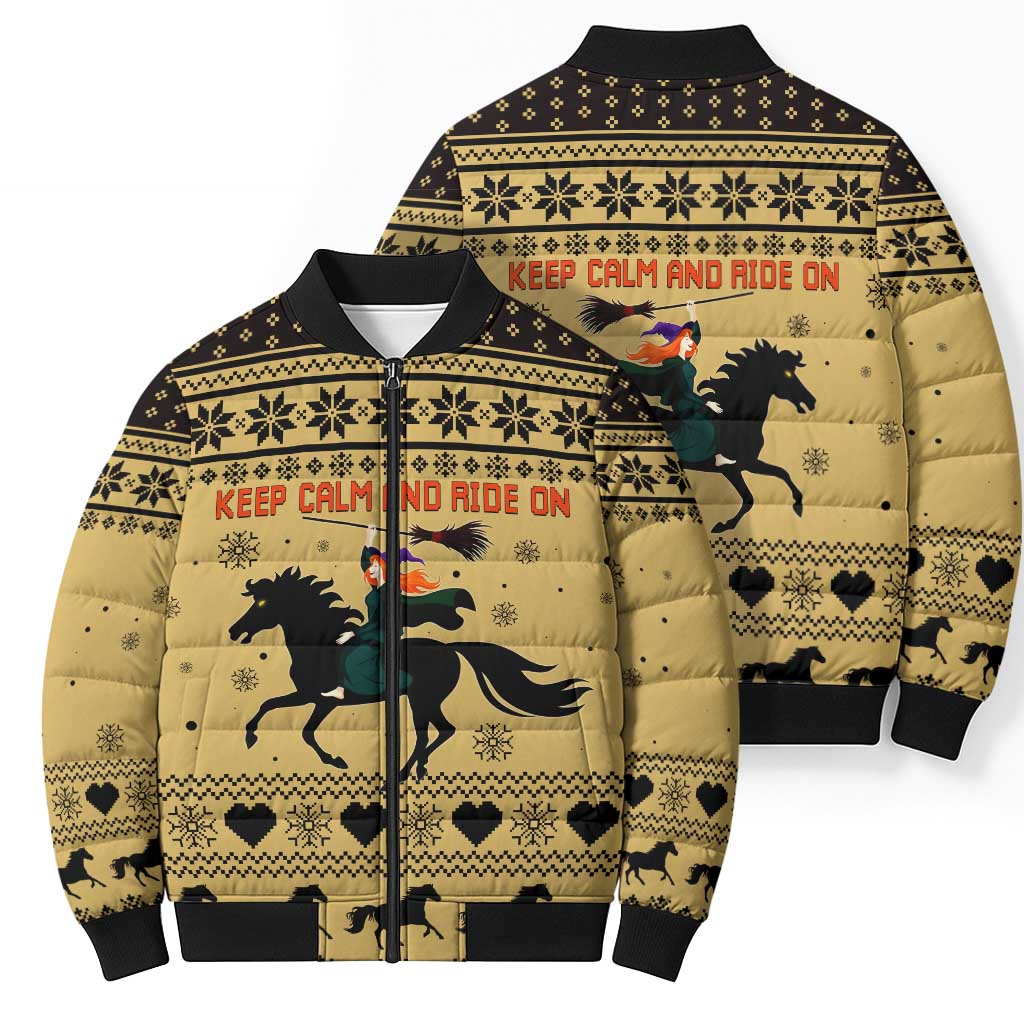 Horse Lover Christmas Christmas Bomber Puffer Jacket Xmas Holiday Patterns - Wonder Print Shop