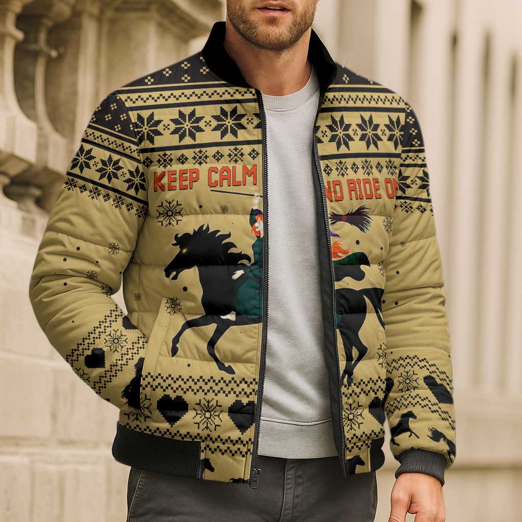Horse Lover Christmas Christmas Bomber Puffer Jacket Xmas Holiday Patterns - Wonder Print Shop