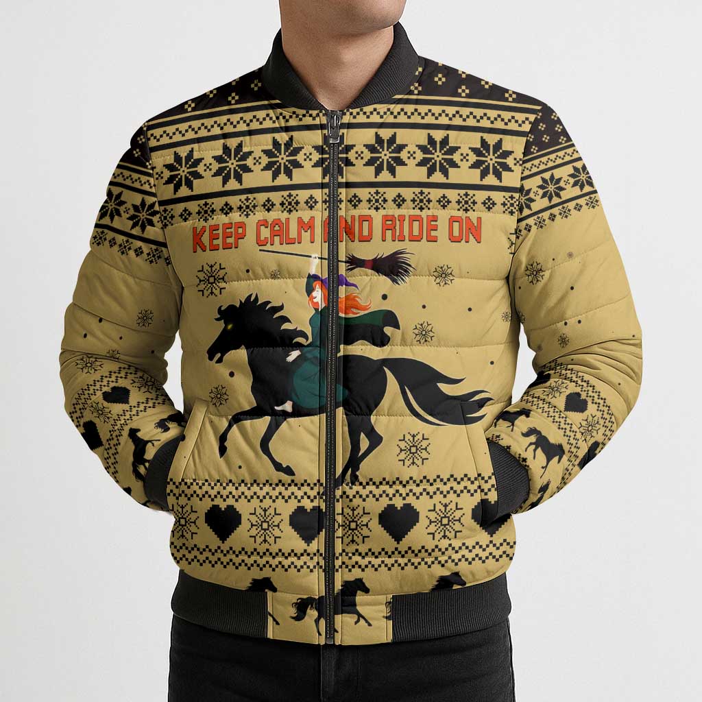 Horse Lover Christmas Christmas Bomber Puffer Jacket Xmas Holiday Patterns - Wonder Print Shop