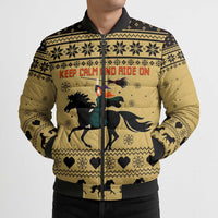 Horse Lover Christmas Christmas Bomber Puffer Jacket Xmas Holiday Patterns - Wonder Print Shop