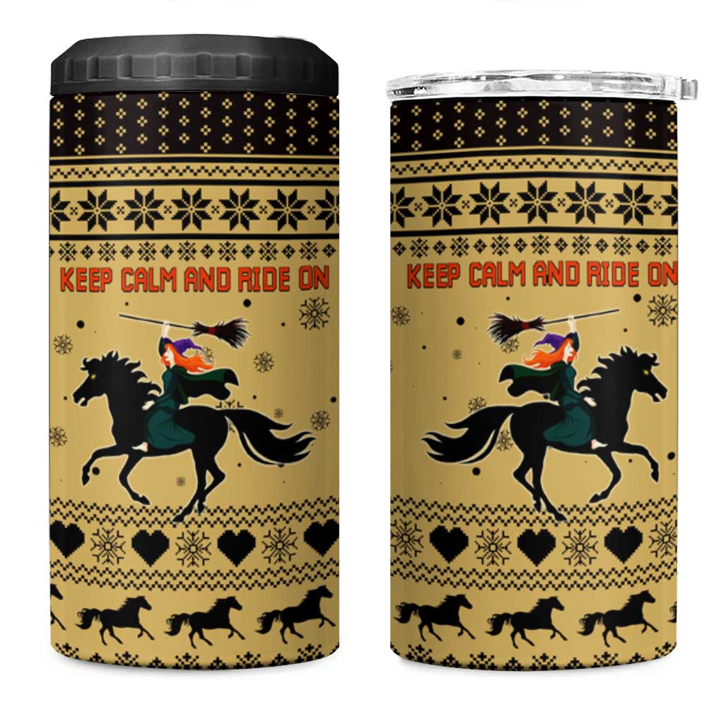 Horse Lover Christmas Christmas 4 in 1 Can Cooler Tumbler Xmas Holiday Patterns - Wonder Print Shop