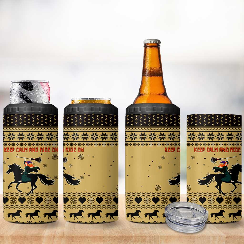 Horse Lover Christmas Christmas 4 in 1 Can Cooler Tumbler Xmas Holiday Patterns - Wonder Print Shop