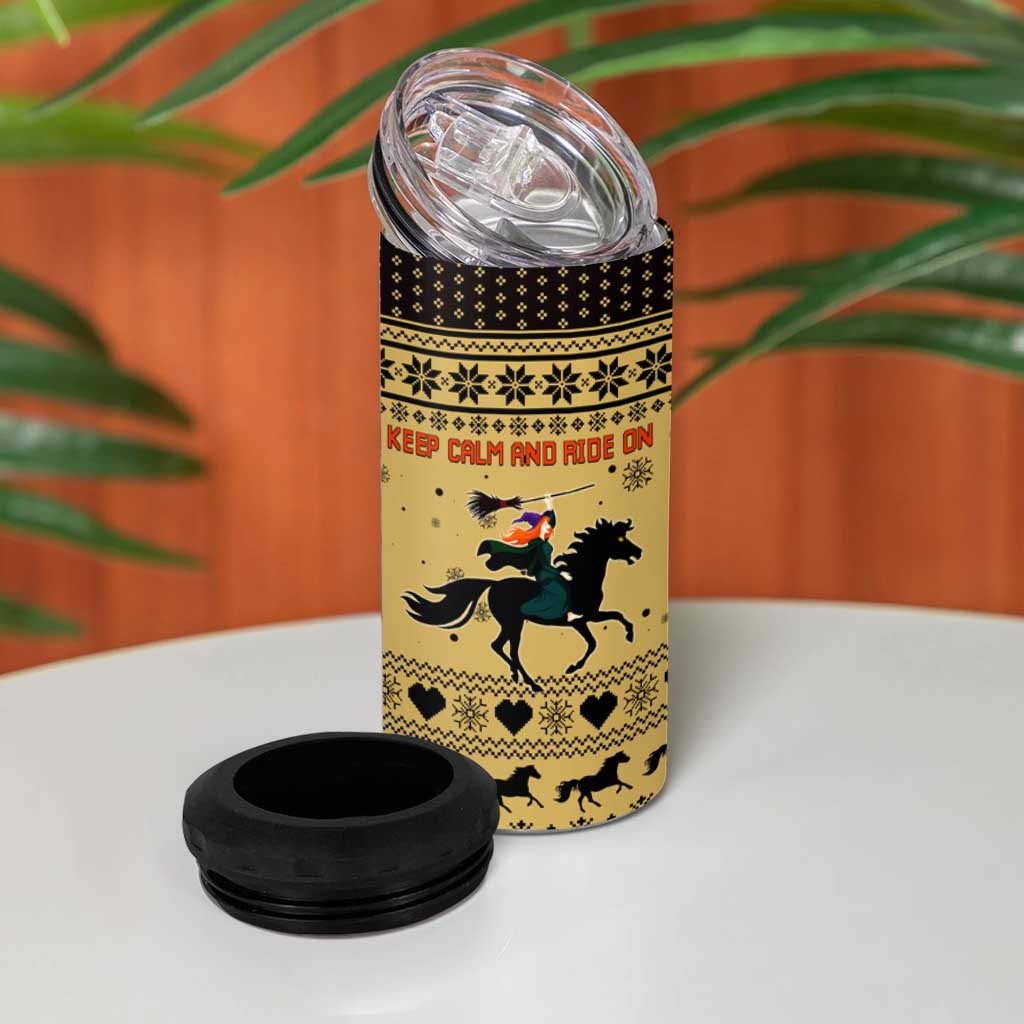 Horse Lover Christmas Christmas 4 in 1 Can Cooler Tumbler Xmas Holiday Patterns - Wonder Print Shop