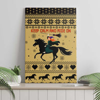 Horse Lover Christmas Christmas Canvas Wall Art Xmas Holiday Patterns - Wonder Print Shop