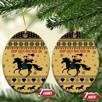 Horse Lover Christmas Ceramic Ornament Xmas Holiday Patterns - Wonder Print Shop