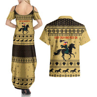 Horse Lover Christmas Christmas Couples Matching Summer Maxi Dress and Hawaiian Shirt Xmas Holiday Patterns - Wonder Print Shop