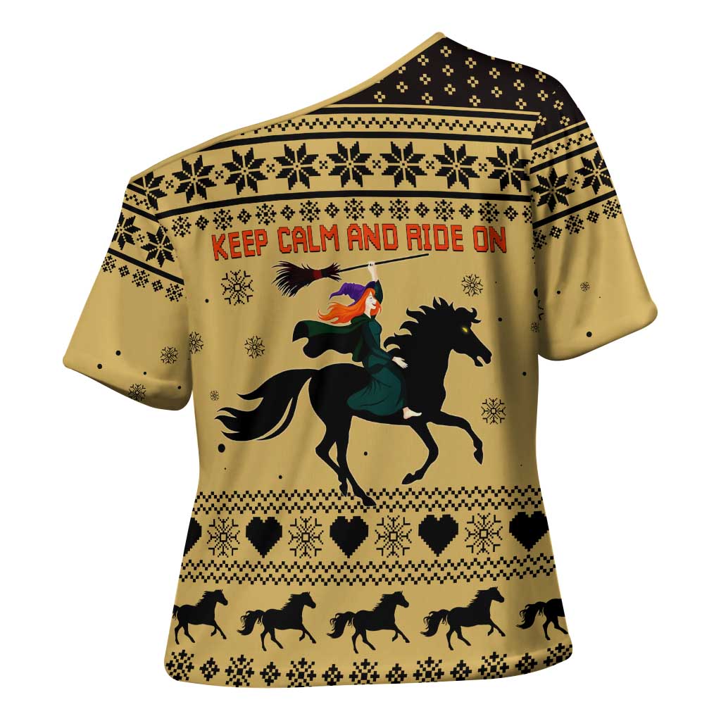 Horse Lover Christmas Christmas Cross Shoulder Shirt Xmas Holiday Patterns - Wonder Print Shop