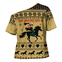 Horse Lover Christmas Christmas Cross Shoulder Shirt Xmas Holiday Patterns - Wonder Print Shop