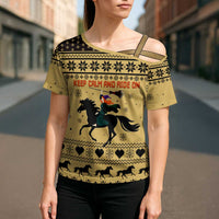 Horse Lover Christmas Christmas Cross Shoulder Shirt Xmas Holiday Patterns - Wonder Print Shop
