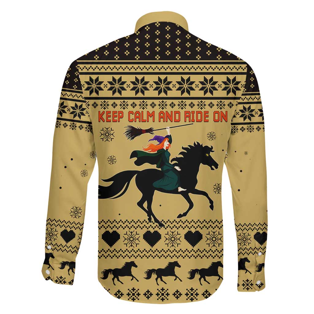 Horse Lover Christmas Christmas Family Matching Off Shoulder Maxi Dress and Hawaiian Shirt Xmas Holiday Patterns - Wonder Print Shop