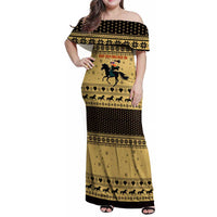 Horse Lover Christmas Christmas Family Matching Off Shoulder Maxi Dress and Hawaiian Shirt Xmas Holiday Patterns - Wonder Print Shop